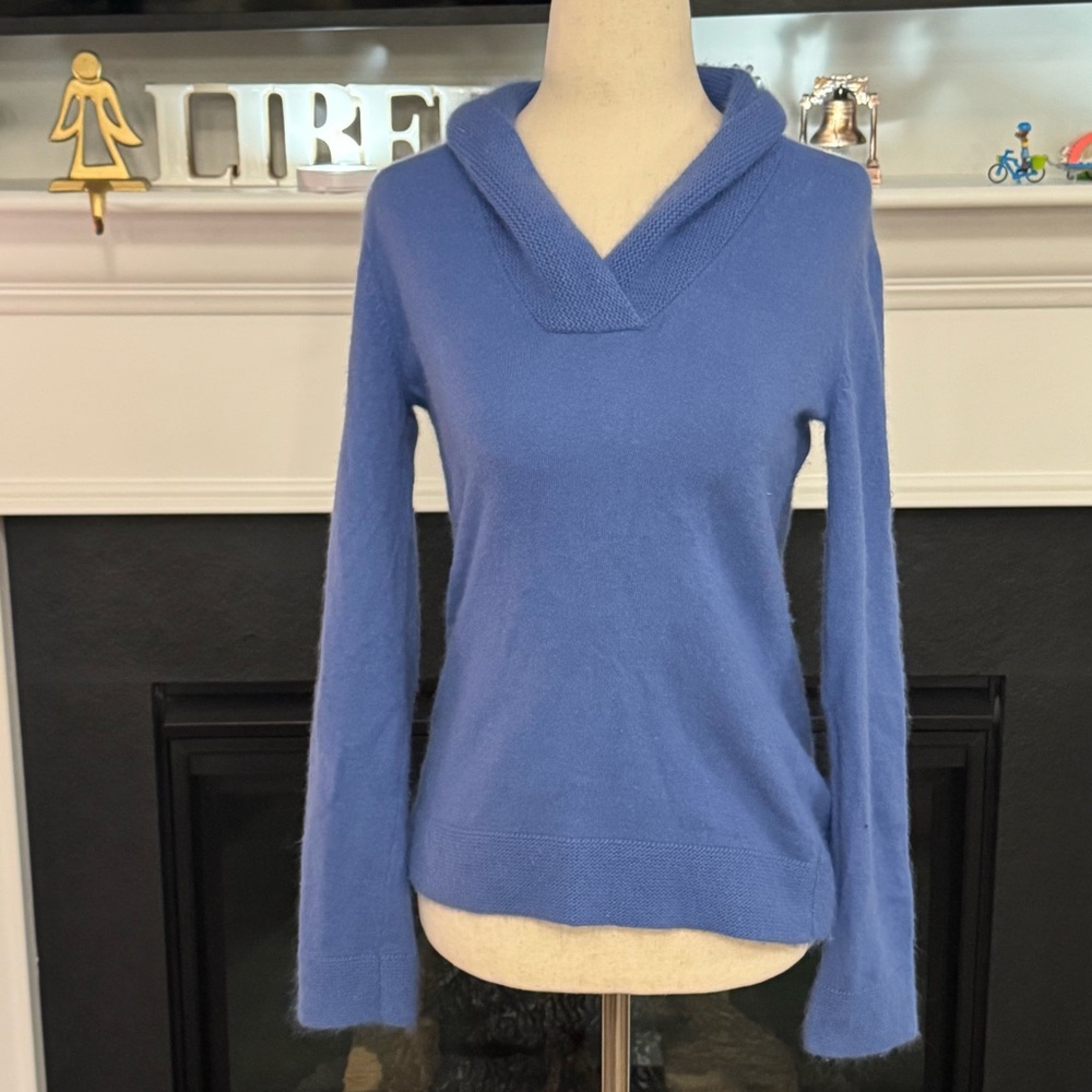 💜 Fenn Wright Manson Angora Wool Shawl Collar Sweater — Periwinkle Blue (Size S)